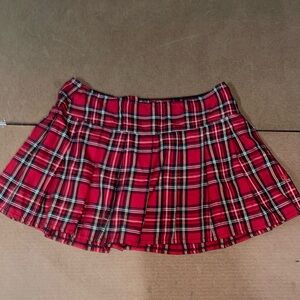 Royal Bones Red Plaid  Skirt XL